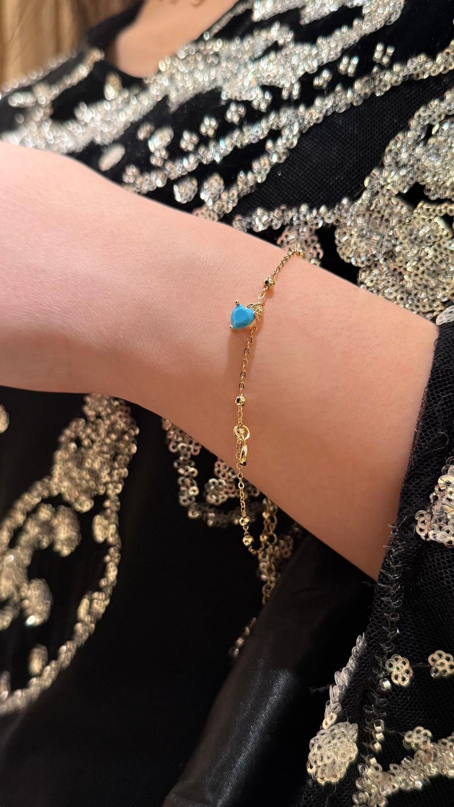 Blue hearts anklets