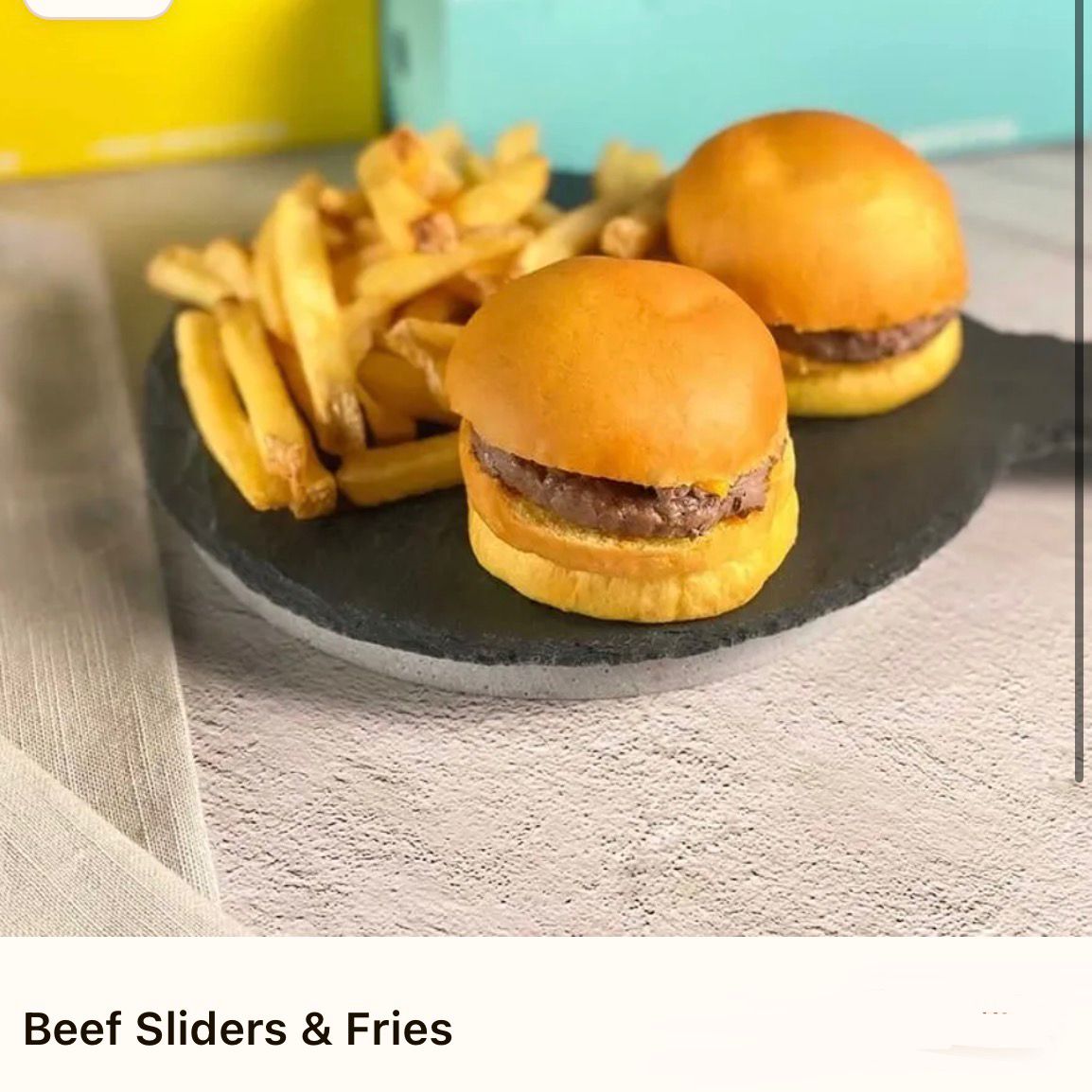Beef slider meal