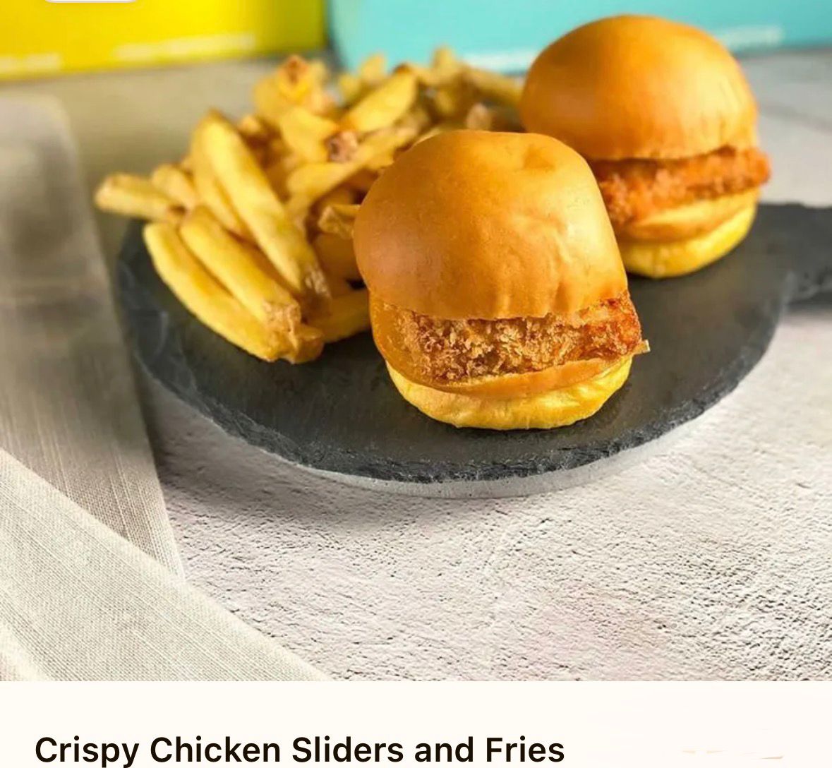 Chicken slider meal